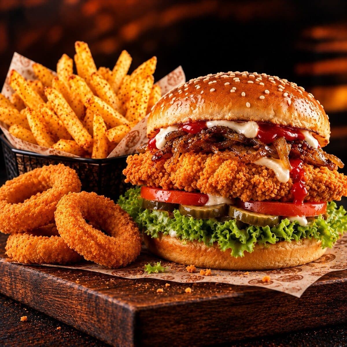Çıtır BBQ'lü Tavuk Burger